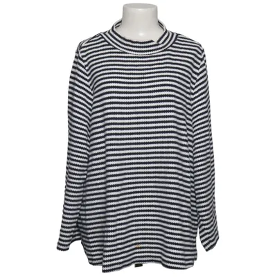 Långärmad t-shirt (Svart, Vit) från Pure by Ulla Popken Elastan, Ekologisk bomull