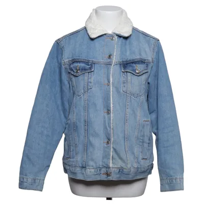 Lined denim jacket (Blue, White) from Topshop Moto Cotton, Polyester