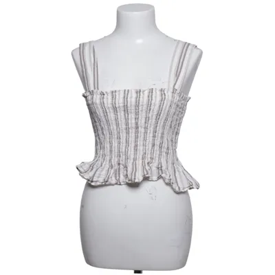 Crop top (White, Brown) from 24Colours Cotton
