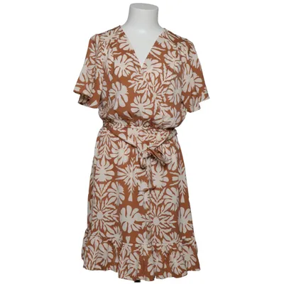 Wrap dress (Beige, White) from Stella Doca Polyester
