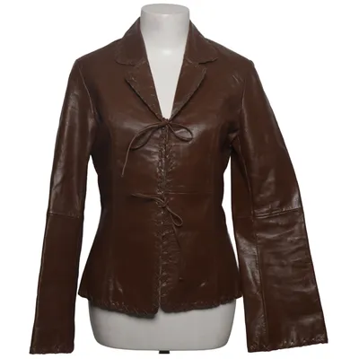 Læderblazer (Brun) fra Pantera Læder, Polyester