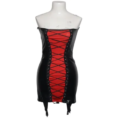 Läderklänning (Svart, Röd) från Coquette Polyester