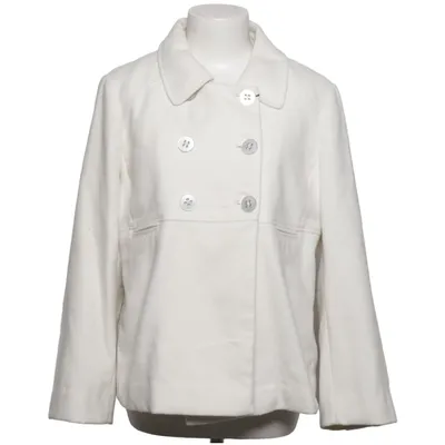 Pea coat (White) from Manoukian Elastane, Polyester, Viscose