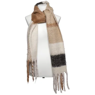 Scarf (Beige, Brown) from ONLY Acrylic, Polyester
