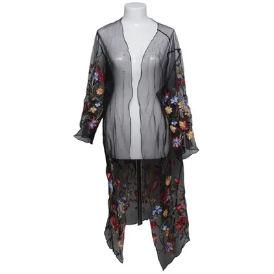 Cardigan (Black, Multicolored) from Shein Curve Polyester