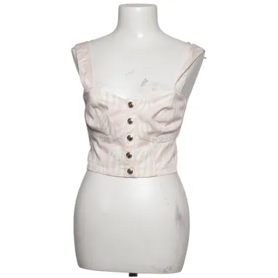 Crop top (Rose, Blanc) de Temperley Coton, Élasthane, Fibre métallique