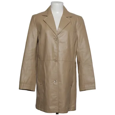 Læderfrakke (Beige) fra Yessica by C&A Læder, Polyester, Viscose