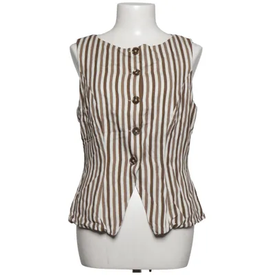 Vest (Brown, White) from ASOS Design Linen, Viscose