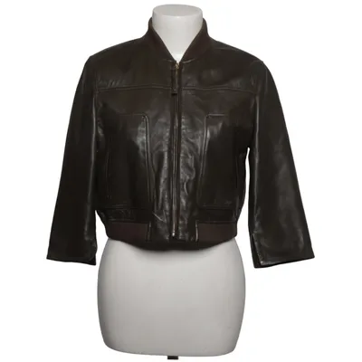 Leren jack (Groen) van Max & Co. Katoen, Elastaan, Leer, Polyester