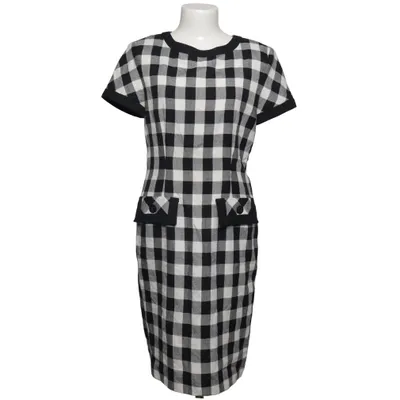 Dress (Black, White) from Leslie Fay Polyester, Viscose
