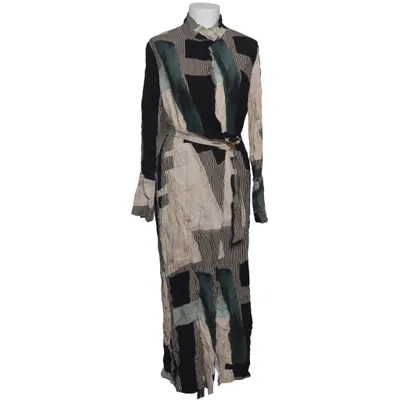 Slå-om-kjole (Sort, Beige, Flerfarvet) fra Massimo Dutti Viscose