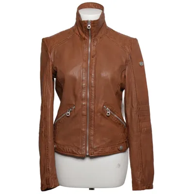 Jacket (Brown) from Gipsy Cotton, Leather, Polyester
