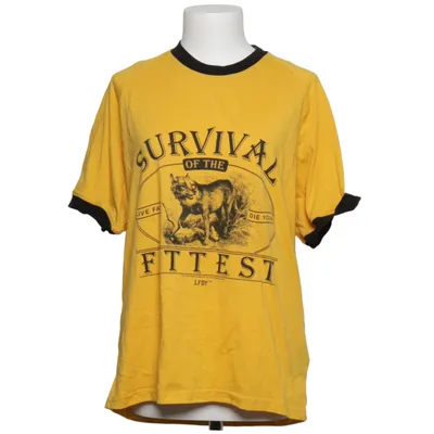 T-shirt (Gul, Sort) fra Lfdy Bomuld, Polyester