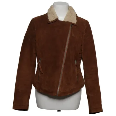 Shearling jas (Bruin) van Freaky Nation Katoen, Leer, Polyester