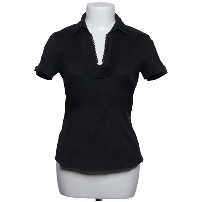 Korte mouwen shirt (Zwart) van Comma Katoen, Elastaan, Polyamide