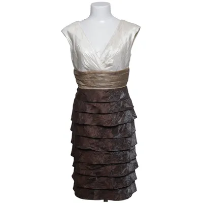 Cocktail dress (White, Beige, Brown) from Mariposa Polyamide, Polyester, Viscose