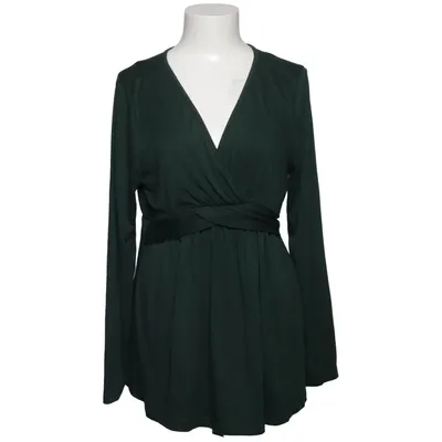 Wrap blouse (Green) from Kojooin Elastane, Polyester, Viscose