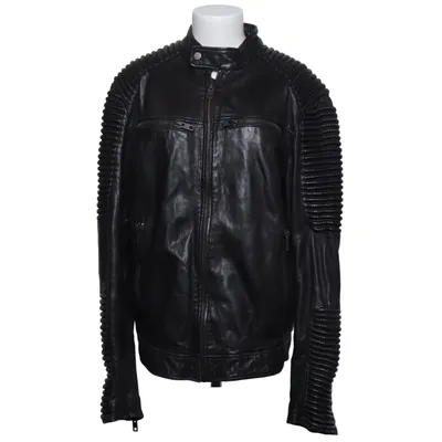 Veste de motard (Noir) de Be Edgy Coton, Cuir, Polyester