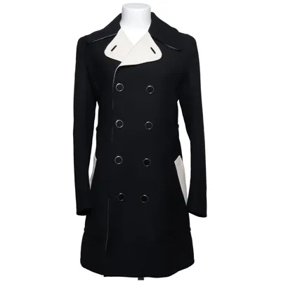 Manteau (Noir, Blanc) de Jean Paul Gaultier Laine