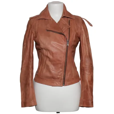 Bikerjakke (Brun) fra Barneys Originals Læder, Polyester
