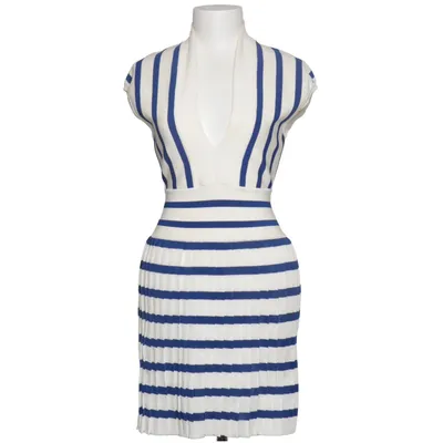 Kjole (Blå, Hvid) fra Balmain Elastan, Polyamid, Viscose