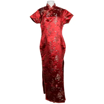 Cheongsam (Rood, Meerkleurig) van Golden Dragon Zijde, Viscose