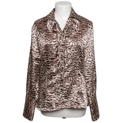 Blouse (Beige, Marron) de Lady Mei Élasthane, Viscose