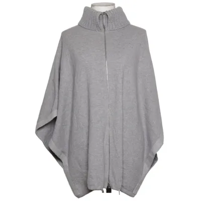 Cape (Gris) de Fabiana Filippi Cachemire, Laine de mouton, Soie