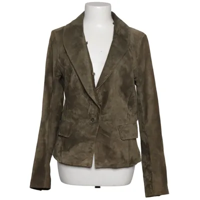 Leather blazer (Green) from Josephine & Co Leather, Polyamide, Rabbit fur