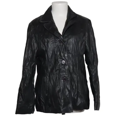 Läderjacka (Svart) från Jilani Collection Skinn, Polyester
