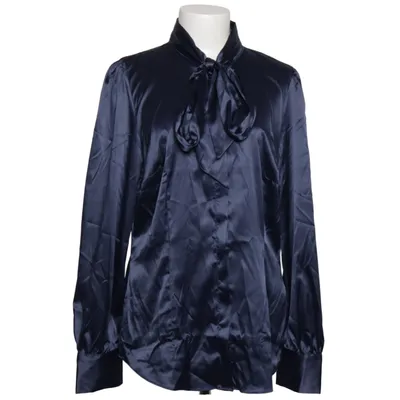 Pussy bow blouse (Blue) from Hawes & Curtis Elastane, Polyester