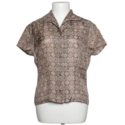 Short sleeve shirt (Brown, Multicolored) from Dries van Noten Silk