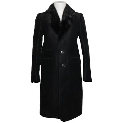 Frakke (Sort) fra Dsquared2 Minkpels, Polyester, Silke, Uld