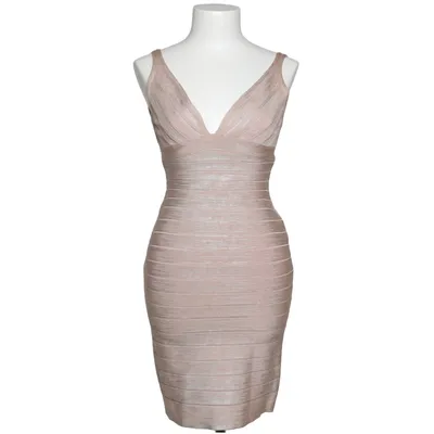 Cocktailjurk (Beige) van Herve Leger Elastaan, Nylon, Viscose