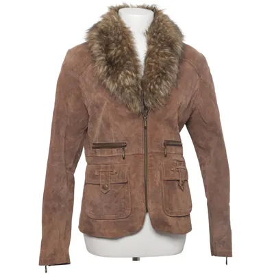 Shearling jas (Bruin) van Liv Collection Leer, Polyester