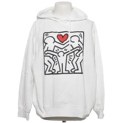 Kapuzenpullover (Weiß) von Keith Haring Baumwolle, Polyester