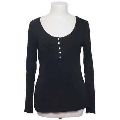 Henley shirt (Black) from Zalando Cotton, Elastane