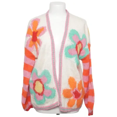 Cardigan (White, Multicolored) from Gold & Silver Acrylic, Nylon, Wool
