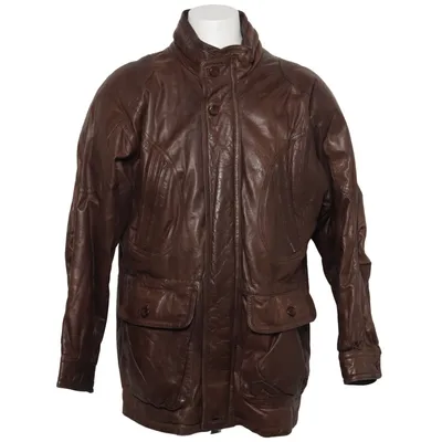 Leather jacket (Brown) from Aldo Colitti Acetate, Leather, Polyamide, Polyester