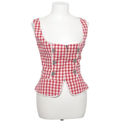 Dirndl blouse (Rood, Wit) van Almsach Katoen