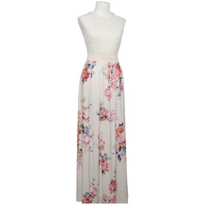 Maxi jurk (Wit, Meerkleurig) van Bodyflirt Boutique Elastaan, Polyester