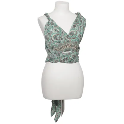 Halter neck top (Green, Multicolored) from Naif Silk