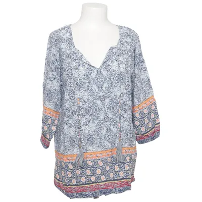 Blouse (Blue, White, Multicolored) from Ema Blue's Viscose