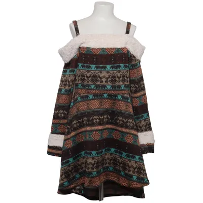 Dress (Brown, Multicolored) from Dressfo Polyester