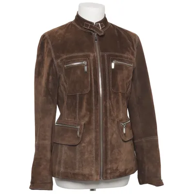 Läderjacka (Brun) Skinn, Polyester