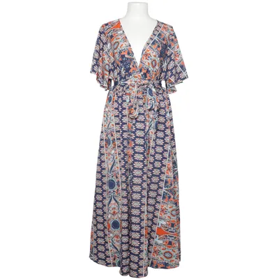 Dress (Blue, Orange, Multicolored) from Shein Curve Polyester