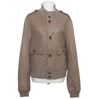 Læderjakke (Beige) fra Strenesse Læder, Polyester