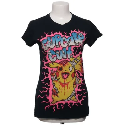 T-shirt (Black, Multicolored) from Cupcake Cult Cotton