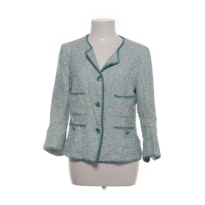 Blazer (Blå, Hvid, Flerfarvet) fra Zara Basic Bomuld, Polyamid, Viscose