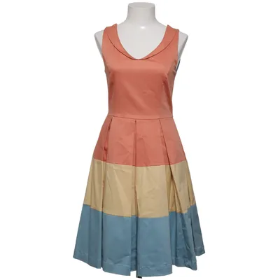 Jurk (Blauw, Oranje, Geel) van Edith & Ella Acetaat, Katoen, Elastaan
